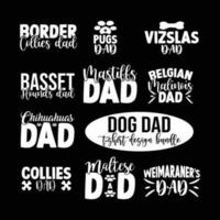 Dog dad t shirt design bundle vector
