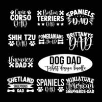 Dog dad t shirt design bundle vector