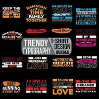 trendy typography t-shirt design bundle vector