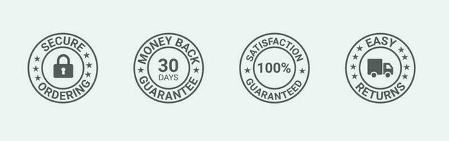 Money back guarantee, Free Shipping Trust Badges ,Trust Badges, secure ordering, easy returns vector
