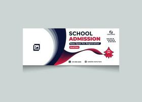 school admission banner design set,social media cover, school banner, facebook cover, business banner course banner, college banner, banner set vector