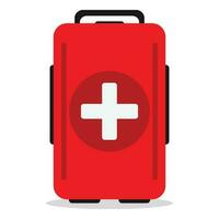 Illustration vector of first aid kit with flat design style,shadow and white background.Perfect for element graphic in poster,flyer,banner,infographic and animation at hospital and pharmacy.