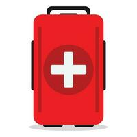 Illustration vector of first aid kit with flat design style,shadow and white background.Perfect for element graphic in poster,flyer,banner,infographic and animation at hospital and pharmacy.