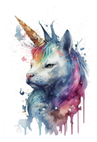 watercolor caticorn, Meowgical, Unicorn Cat png, watercolor cat png, Unicorn png, png