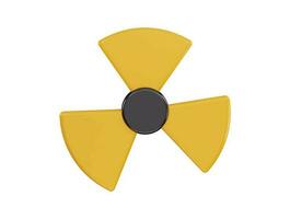 Nuclear radioactive danger toxic icon 3d rendering vector illustration