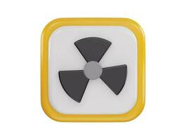 Nuclear radioactive danger toxic icon 3d rendering vector illustration