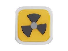 Nuclear radioactive danger toxic icon 3d rendering vector illustration