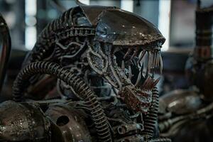 Slightly dusty xenomorph Alien statue by Eaglemoss collections photo