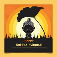 mano dibujado Buda purnima vector vesak día celebracion