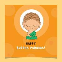 mano dibujado Buda purnima vector vesak día celebracion