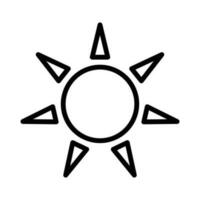 sun outline icon, summertime, sunny day icon, summer design elements, hot weather, sunlight icon outline black and white vector