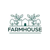 Farm house vector logo design. House and leaves abstract logo template. Gardeningand agriculture logo template.