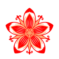 Beautiful and elegant cream-red flower ornaments can be used for background, interior, clothing, or wallpaper designs png