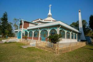 Bangladesh marzo 01, 2019, Iglesia de María, un vejez histórico católico Iglesia además turista Mancha a Rajarampur aldea, dinajpur foto