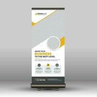 Modern Professional Business Corporate Roll Up Banner, Standee Template Design for Advertising and Multipurpose Use vector