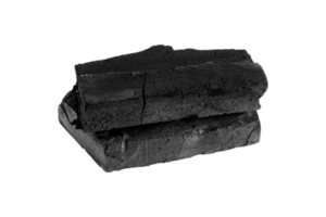 Black charcoal isolated on transparent background.png png