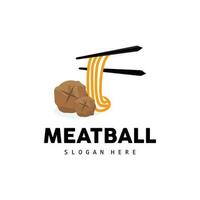 Meatball Logo, Vector For Food Stall Brand, Fast Food Simple Design Icon, Template Illustration