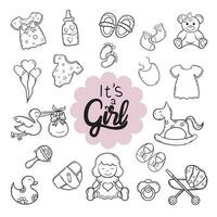 Set of Cute Baby Shower vector