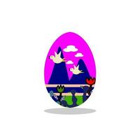 contento juego de pascua de Pascua de Resurrección huevos con diferente textura.brillante huevos en un claro. primavera vacaciones.montaña de huevos.saludo tarjeta.vector.feliz Pascua de Resurrección huevos vector