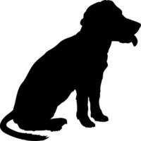 Vector silhouette of Dog on white background