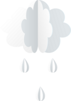 Cloud and Rain.Origami paper cut style. png