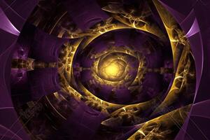 geometric abstract fractal in diffderent gradient colours. Violete, yellow, silver, biege, gold,blue photo