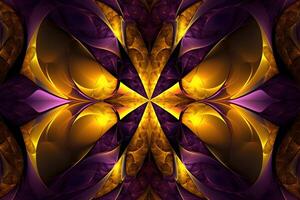 geometric abstract fractal in diffderent gradient colours. Violete, yellow, silver, biege, gold,blue photo