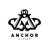 ancla logo, Oceano Embarcacion vector, sencillo minimalista diseño, ancla icono, espartano, océano, símbolo modelo ilustración vector