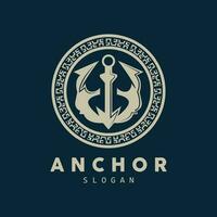 ancla logo, Oceano Embarcacion vector, sencillo minimalista diseño, ancla icono, espartano, océano, símbolo modelo ilustración vector
