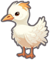 Funny and cute bird transparency sticker, Cattle Egret. . png