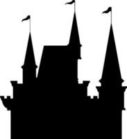 Vector silhouette of castle on white background