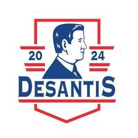 American Republican and Florida Governor Ronald Dion Desantis for President 2024 vector