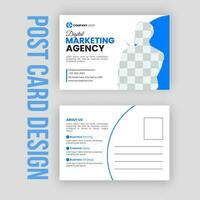 Corporate business creative agency Postcard template design vector