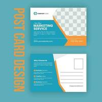 Corporate business creative agency Postcard template design vector