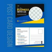 Corporate business creative agency Postcard template design vector