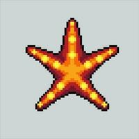 Pixel art illustration star fish. Pixelated sea starfish. sea starfish pixelated for the pixel art game and icon for website and video game. old school retro. vector