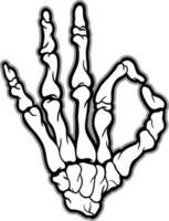 sign in the shape of a hand skeleton vector