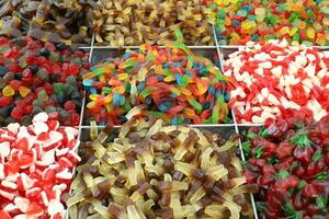 Oriental sweets and candies are sold at a bazaar in Israel. photo