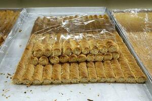 Oriental sweets and candies are sold at a bazaar in Israel. photo