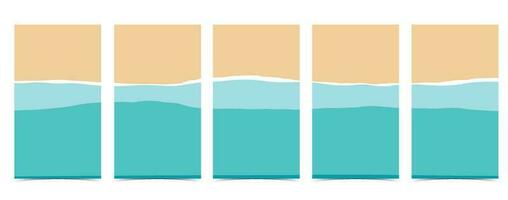 Beach postcard with sand,sea and sky in the daytime vector