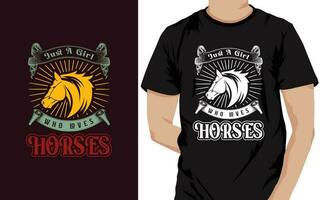 sólo un niña quien ama caballos vector camiseta diseño