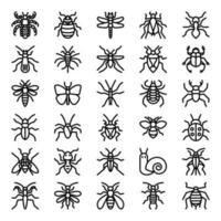 Outline icons for Insects. vector