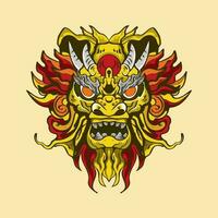 Dragon head  conceptIllustration, perfect for T-shirt, Apparel or merchandise design vector