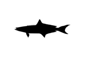 Cobia Fish Silhouette, also known as black kingfish, black salmon, ling, lemonfish, crabeater, prodigal son, codfish, and black bonito. Vector Illustration