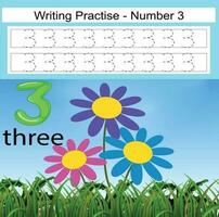 Numbers 1to10, handwriting tracing practice sheet, writing training for children, preschool activity, educational game, math printable worksheet, learning to count, vector illustration Earth Day items