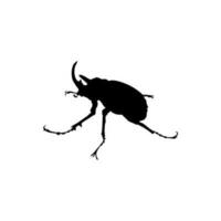 Silhouette of the Horn Beetle or Oryctes Rhinocerus, Dynastinae, can use for Art Illustration, Logo, Pictogram, Website, Apps or Graphic Design Element. Vector Illustration