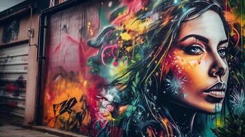 outdoor Premium Street art at city with photo