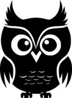 Owl - Black and White Isolated Icon - Vector illustration