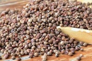 A pile of Sichuan pepper seeds photo