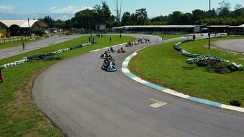 Kart Rennen Antenne Drohne Aussicht video